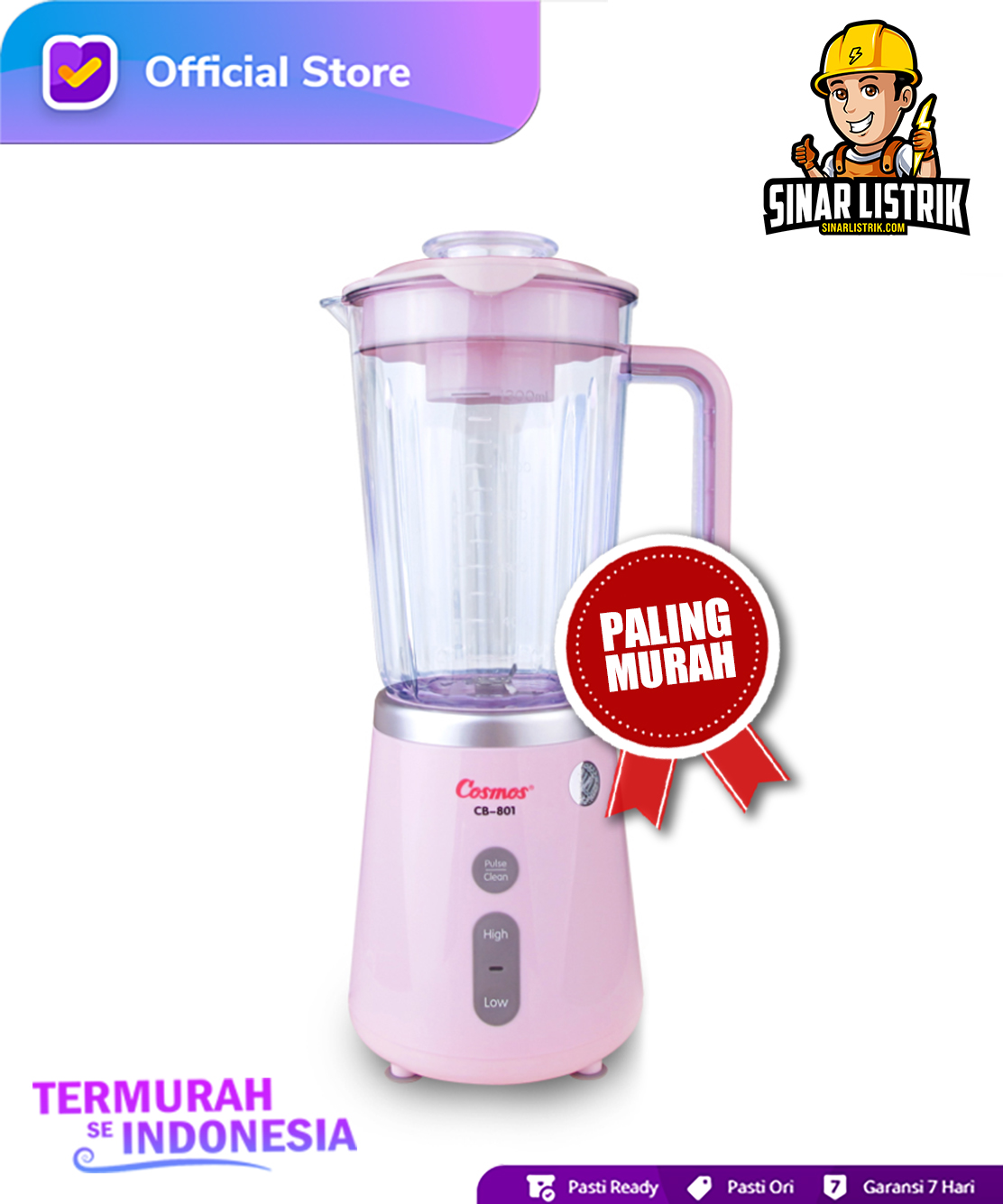 Jual Blender Cosmos 1 5 L Pink CB 801 P Termurah