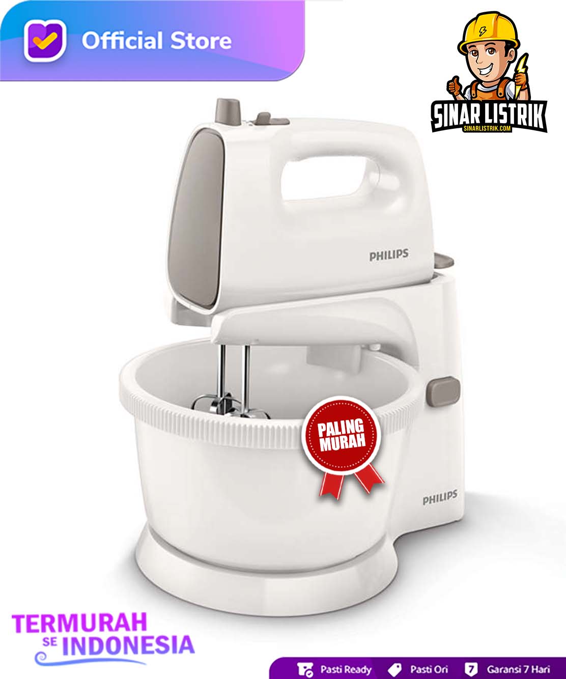 Stand Mixer PHILIPS HR1559 / Alat Pengaduk Adonan