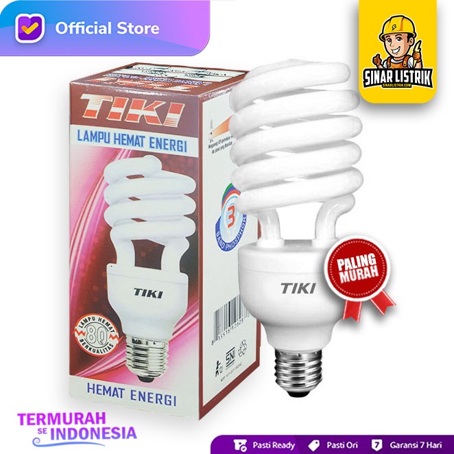 Lampu Tiki Spiral Tornado 35 W Watt Putih Neon PLC Twister CDL