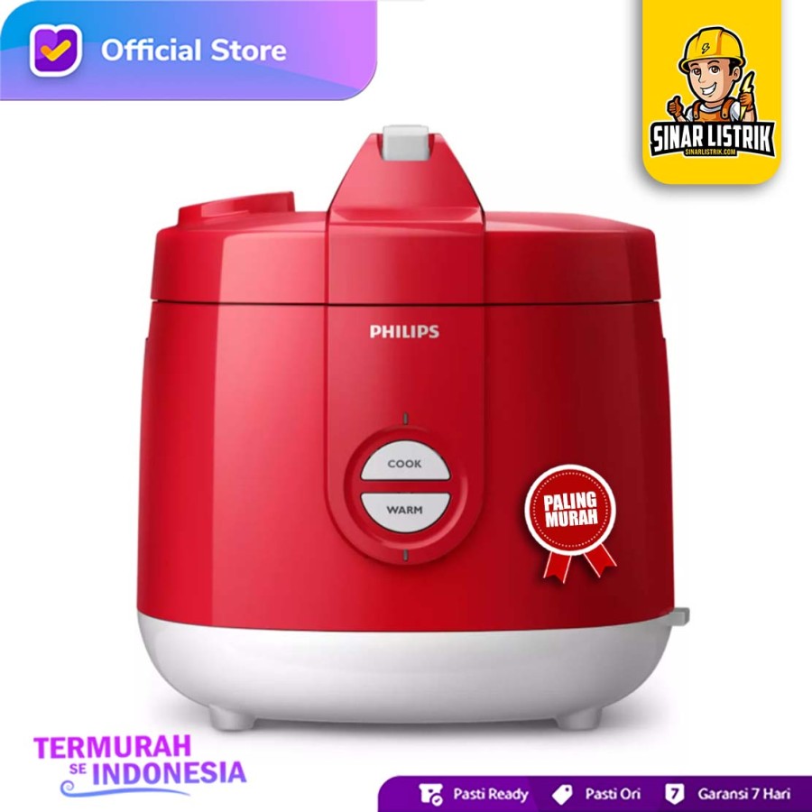 Rice Cooker 2L Philips hd3131/32 red